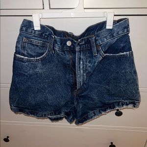 High waisted distressed shorts